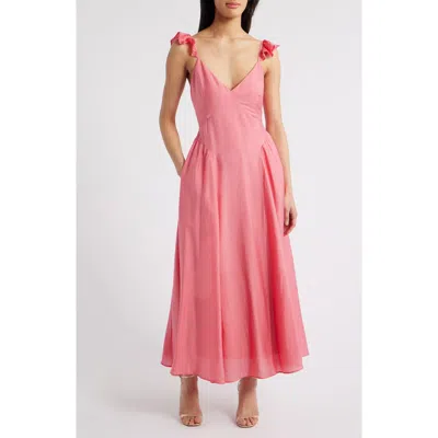 Chelsea28 Flutter Sleeve Maxi Dress In Pink