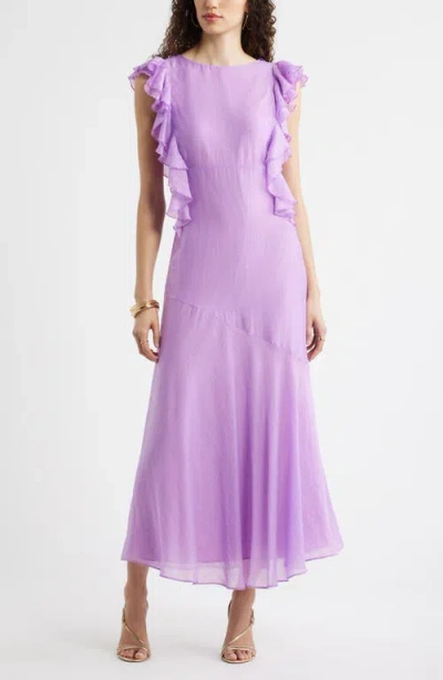 Chelsea28 Flutter Sleeve Maxi Dress In Purple