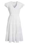 Chelsea28 Flutter Sleeve Tiered Cotton Midi Sundress