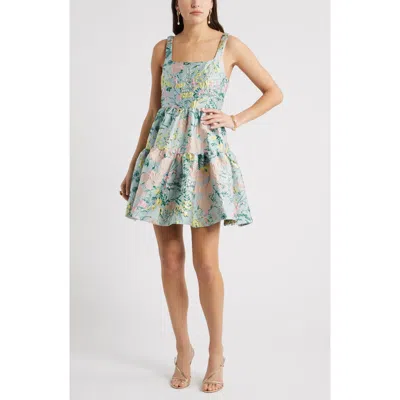 Chelsea28 Garden Brocade Mini Dress In Multi