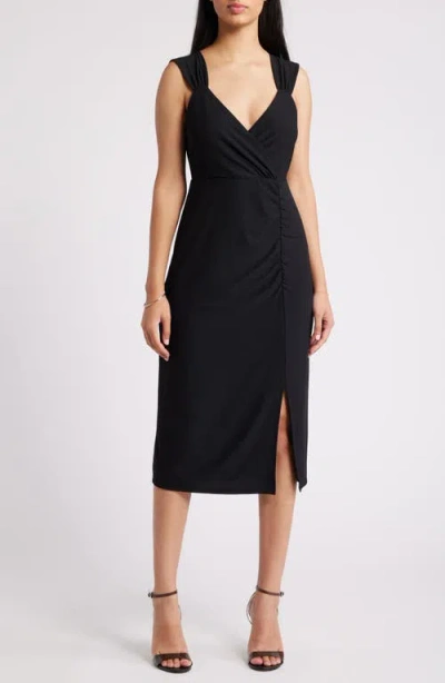 Chelsea28 Gathered Jersey Dress In Black
