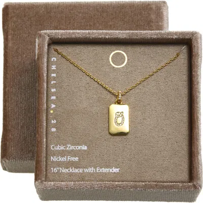 Chelsea28 Gift Boxed Pavé Initial Tag Necklace In Gold