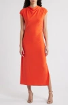 Chelsea28 High Neck Sheath In Orange Spice