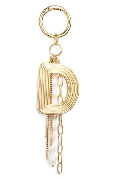 Chelsea28 Initial Faux Pearl Bag Charm In Pink