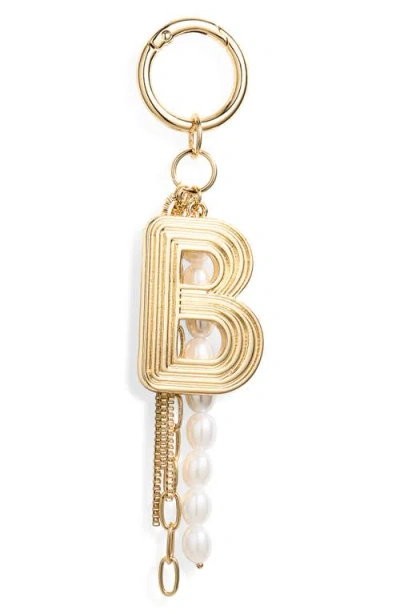 Chelsea28 Initial Faux Pearl Bag Charm In Gold