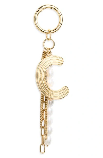 Chelsea28 Initial Faux Pearl Bag Charm In Gold