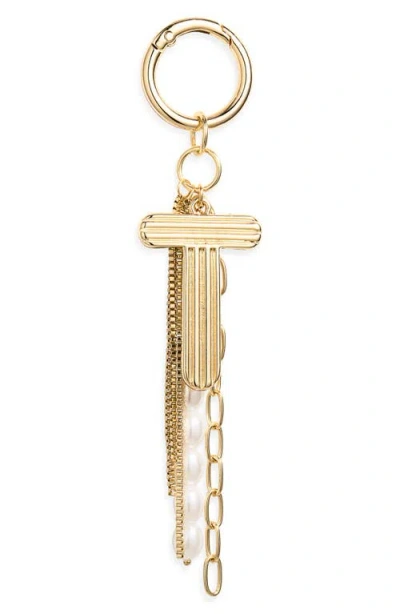 Chelsea28 Initial Faux Pearl Bag Charm In Neutral