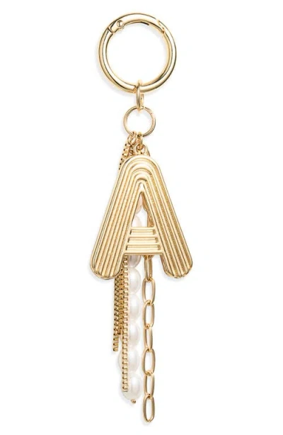 Chelsea28 Initial Faux Pearl Bag Charm In Gold