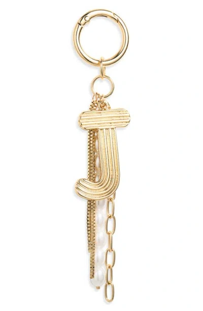 Chelsea28 Initial Faux Pearl Bag Charm In Gold