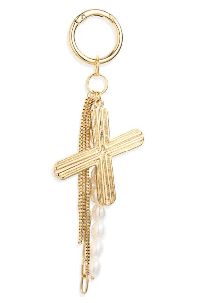 Chelsea28 Initial Faux Pearl Bag Charm In Gold