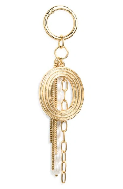 Chelsea28 Initial Faux Pearl Bag Charm In Gold