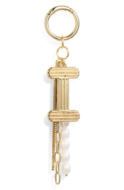 Chelsea28 Initial Faux Pearl Bag Charm In Gold