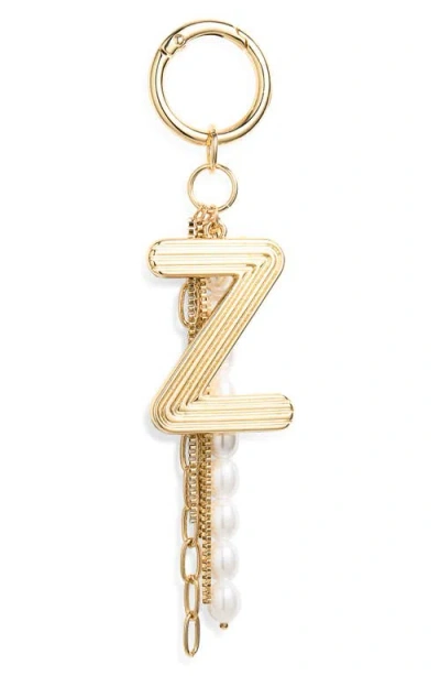 Chelsea28 Initial Faux Pearl Bag Charm In Gold