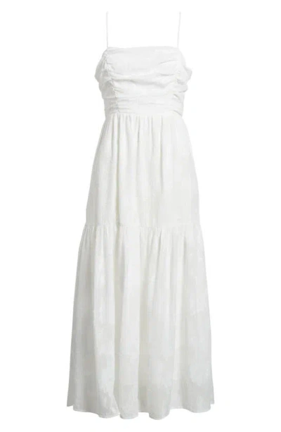 Chelsea28 Jacquard Bow Back Cutout Maxi Dress In White