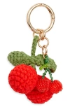 Chelsea28 Knit Cherry Bag Charm In Red
