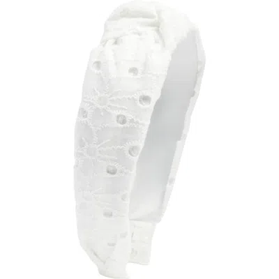 Chelsea28 Knotted Eyelet Headband In White