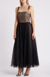 Chelsea28 Lace Sequin Tie Strap Maxi Dress In Black