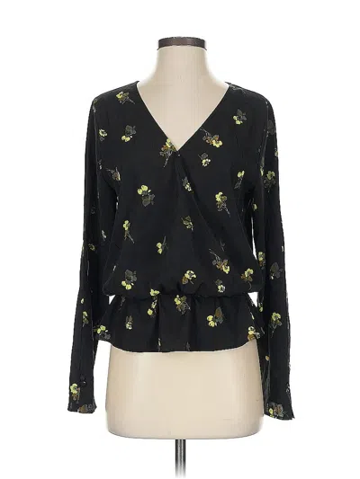 Pre-owned Chelsea28 Long Sleeve Blouse In Black