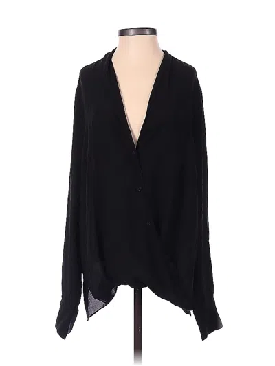 Pre-owned Chelsea28 Long Sleeve Blouse In Black