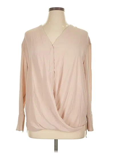 Pre-owned Chelsea28 Long Sleeve Blouse In Brown