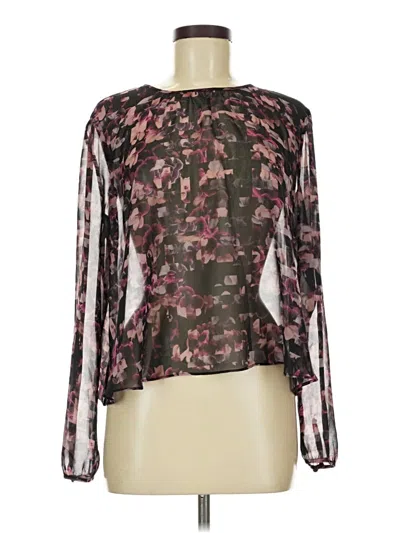 Pre-owned Chelsea28 Long Sleeve Blouse In Brown