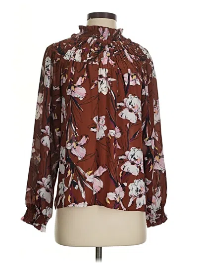 Pre-owned Chelsea28 Long Sleeve Blouse In Burgundy