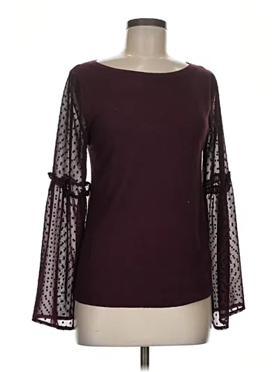 Pre-owned Chelsea28 Long Sleeve Blouse In Burgundy