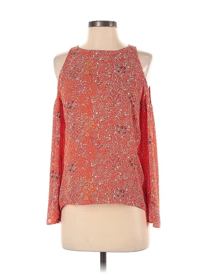 Pre-owned Chelsea28 Long Sleeve Blouse In Orange