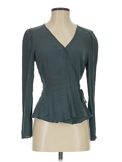 Pre-owned Chelsea28 Long Sleeve Blouse In Teal