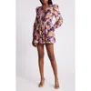 Chelsea28 Long Sleeve Romper In Navy Night Grand Blooms