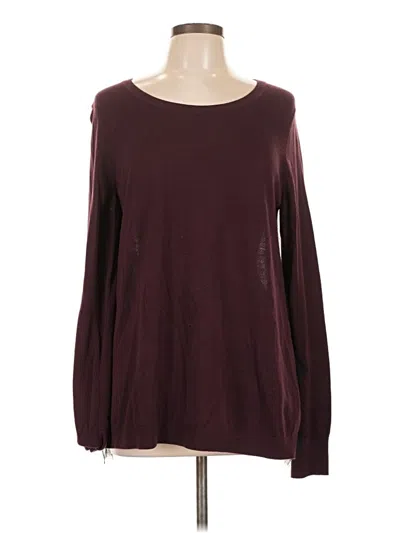 Pre-owned Chelsea28 Long Sleeve Top Burgundy Boatneck Tops