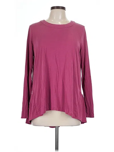 Pre-owned Chelsea28 Long Sleeve Top Burgundy Crew Neck Tops