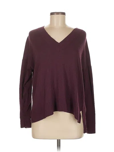 Pre-owned Chelsea28 Long Sleeve Top Burgundy V Neck Tops