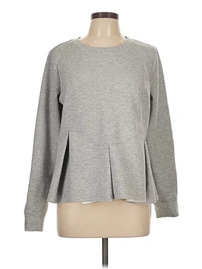 Pre-owned Chelsea28 Long Sleeve Top Gray Crew Neck Tops