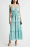 Chelsea28 Micro Ruffle Peplum Maxi Dress In Blue
