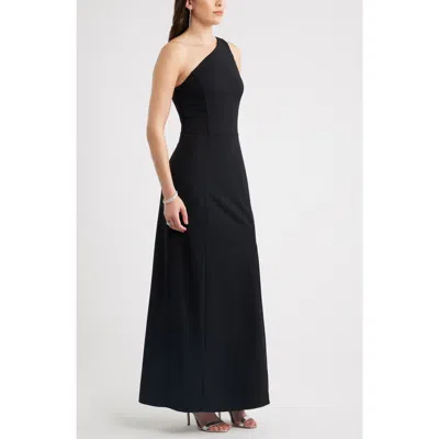 Chelsea28 One-shoulder Maxi Cocktail Dress In Black