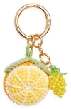 Chelsea28 Orange Crochet Bag Charm In Gold
