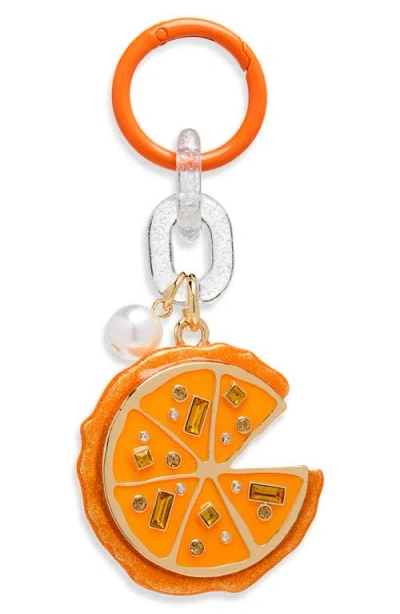 Chelsea28 Orange Slice Bag Charm In Orange Multi- Gold