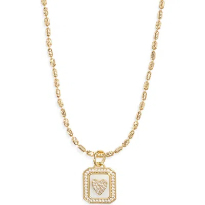 Chelsea28 Pavé Cubic Zirconia & Mother-of-pearl Pendant Necklace In Gold