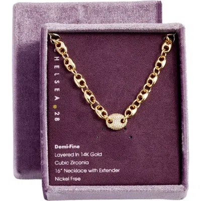 Chelsea28 Pavé Cubic Zirconia Mariner Chain Necklace In Gold