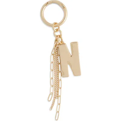 Chelsea28 Pave Edge Initial Bag Charm In N- Clear- Gold