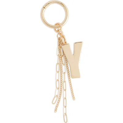 Chelsea28 Pave Edge Initial Bag Charm In Y- Clear- Gold