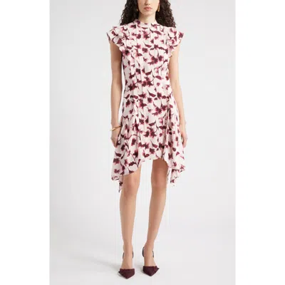 Chelsea28 Pintuck Shark Bite Hem Dress In Multi