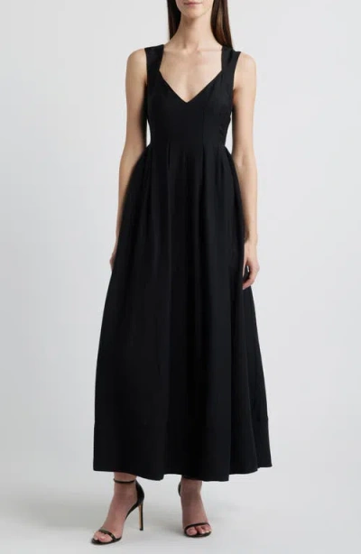 Chelsea28 Pleated Maxi Sundress In Black