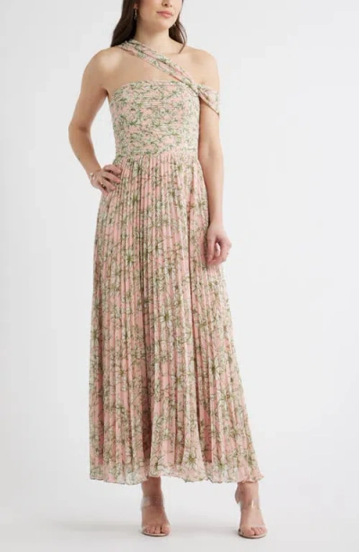 Chelsea28 Pleated One-shoulder Maxi Dress In Multi