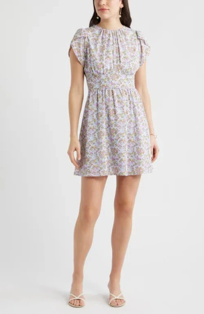 Chelsea28 Polka Dot Fit & Flare Minidress In Gray