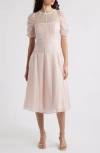 Chelsea28 Puff Sleeve Fit & Flare Midi Dress In Pink