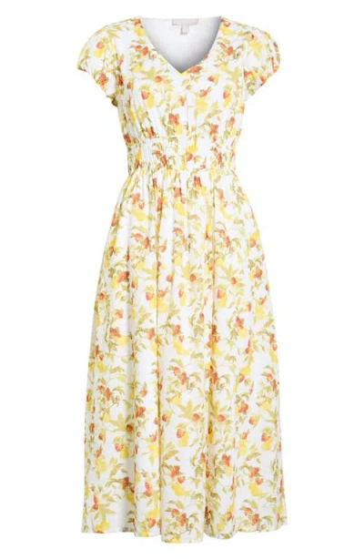 Chelsea28 Puff Sleeve Midi Dress In Yellow