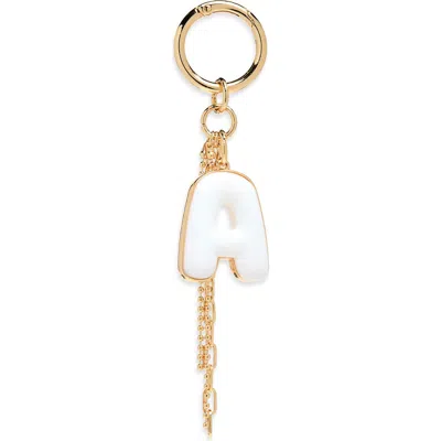 Chelsea28 Resin Initial Bag Charm In A- White- Gold