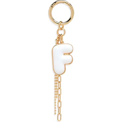 Chelsea28 Resin Initial Bag Charm In F- White- Gold